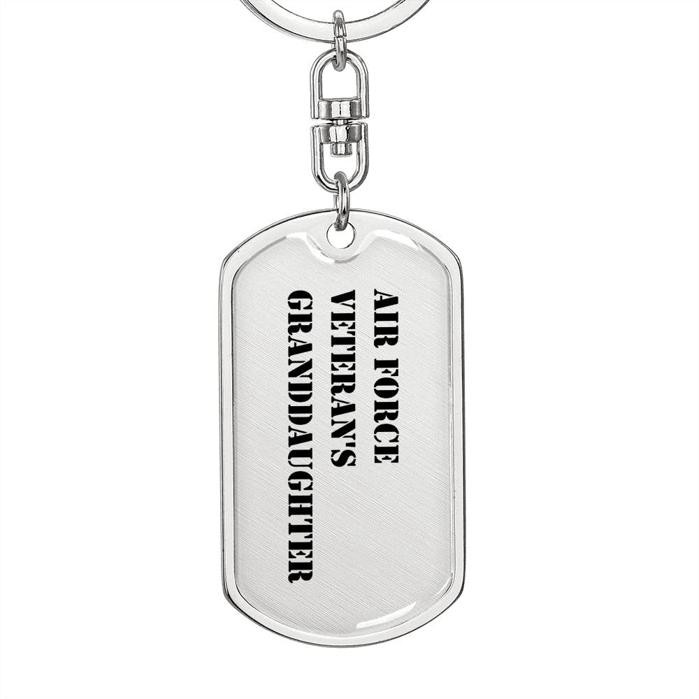 Air Force Veteran's Granddaughter - Luxury Dog Tag Keychain