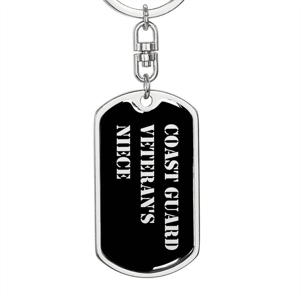 Coast Guard Veteran's Niece v2 - Luxury Dog Tag Keychain
