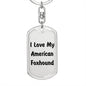Love My American Foxhound v4 - Luxury Dog Tag Keychain