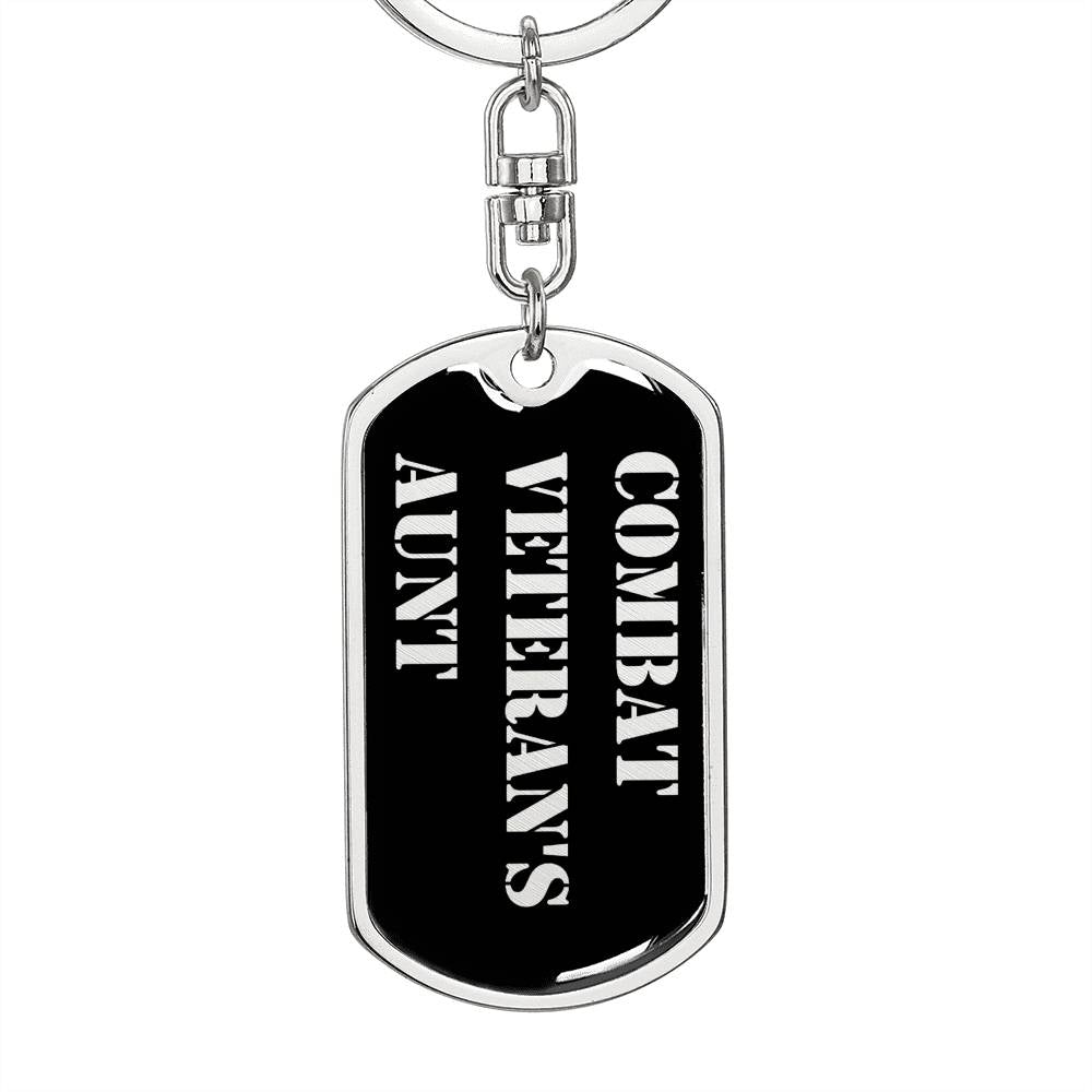 Combat Veteran's Aunt v2 - Luxury Dog Tag Keychain