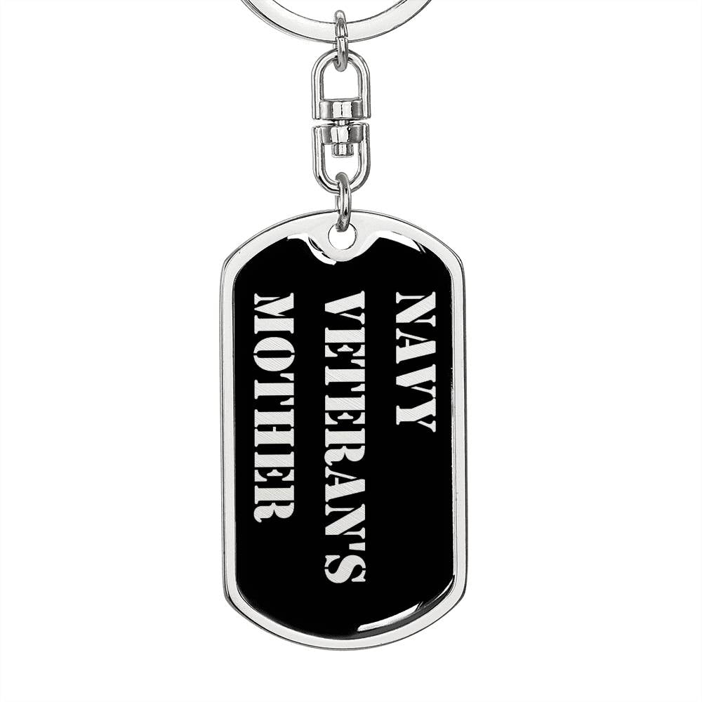 Navy Veteran's Mother v2 - Luxury Dog Tag Keychain