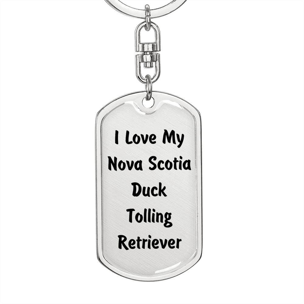 Love My Nova Scotia Duck Tolling Retriever v4 - Luxury Dog Tag Keychain