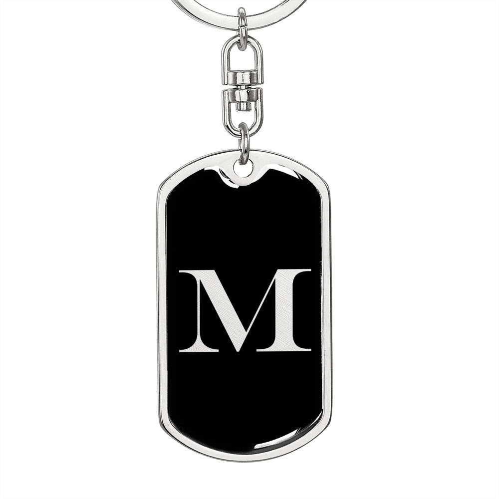 Initial M v2a - Luxury Dog Tag Keychain