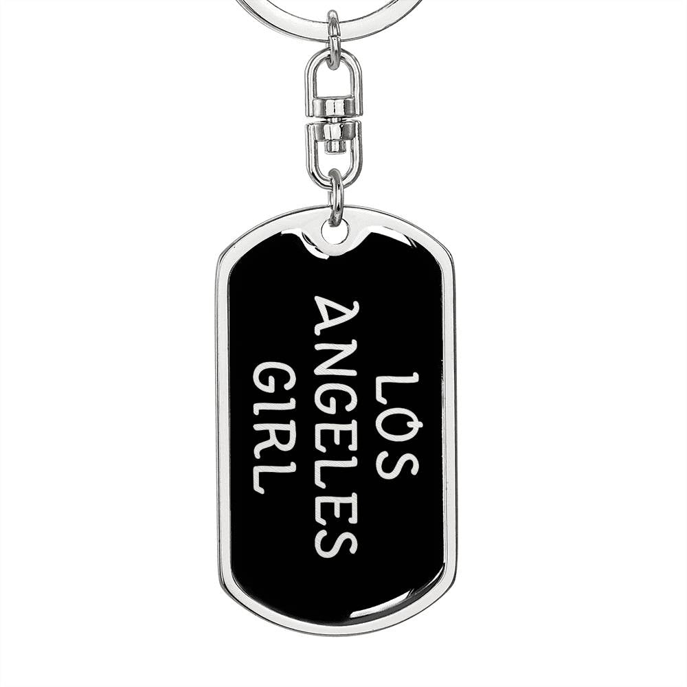 Los Angeles Girl v5 - Luxury Dog Tag Keychain