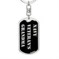 Navy Veteran's Grandma v2 - Luxury Dog Tag Keychain