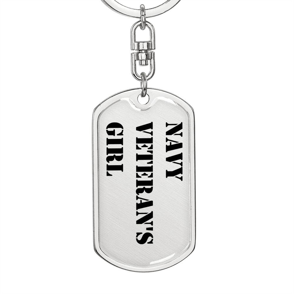 Navy Veteran's Girl - Luxury Dog Tag Keychain