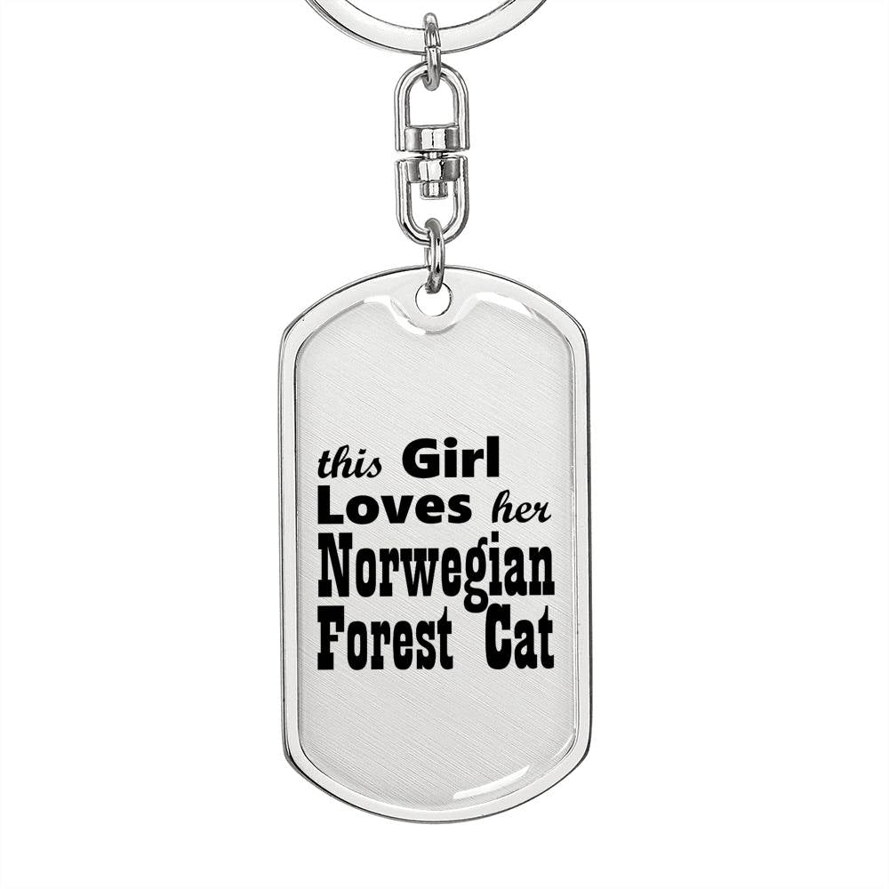 Norwegian Forest Cat - Luxury Dog Tag Keychain