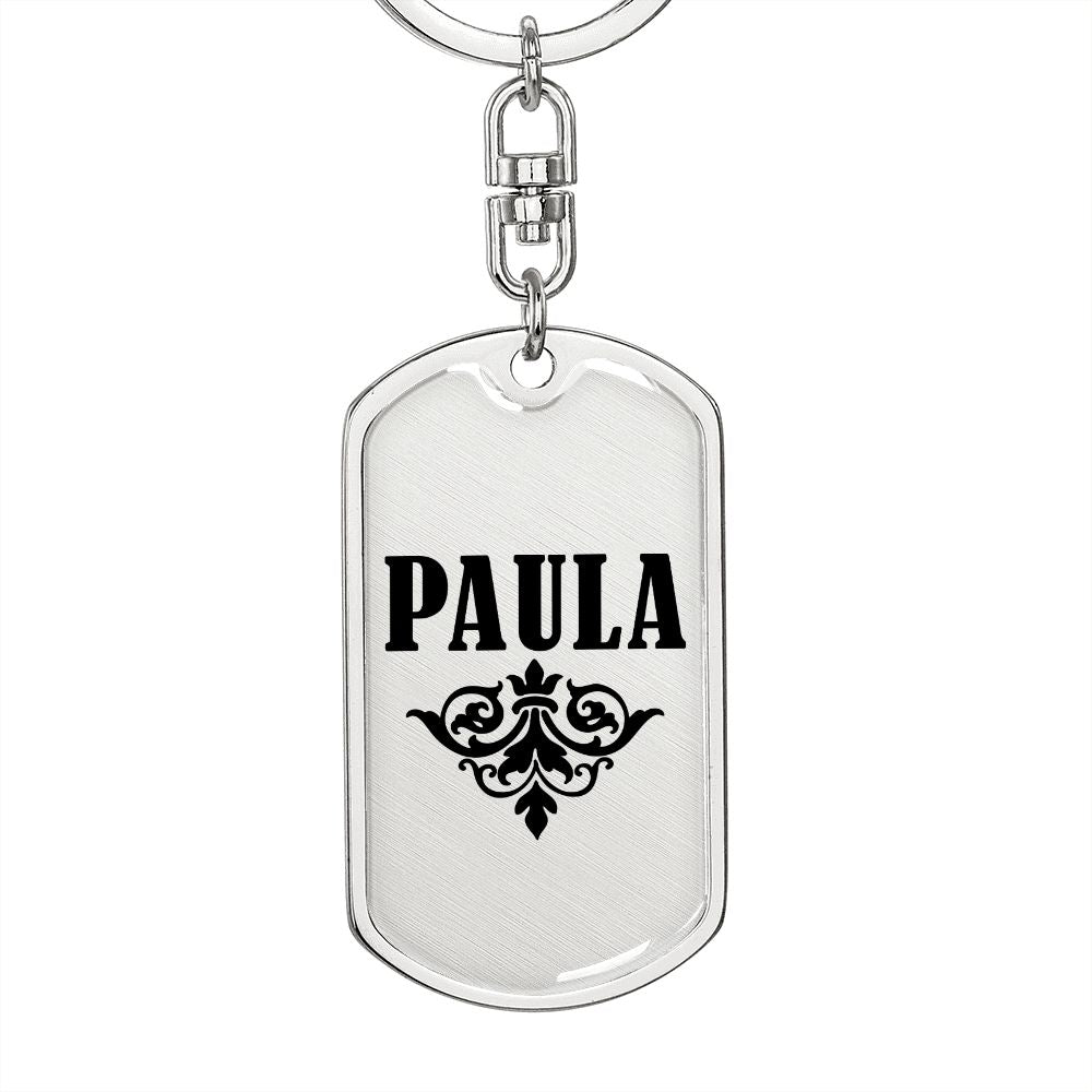 Paula v01a - Luxury Dog Tag Keychain