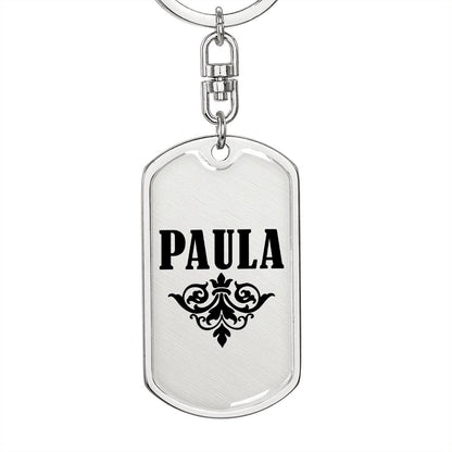 Paula v01a - Luxury Dog Tag Keychain