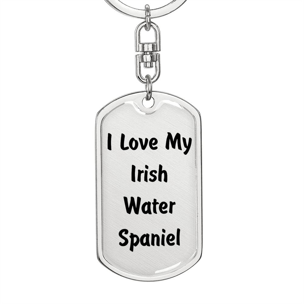 Love My Irish Water Spaniel v4 - Luxury Dog Tag Keychain