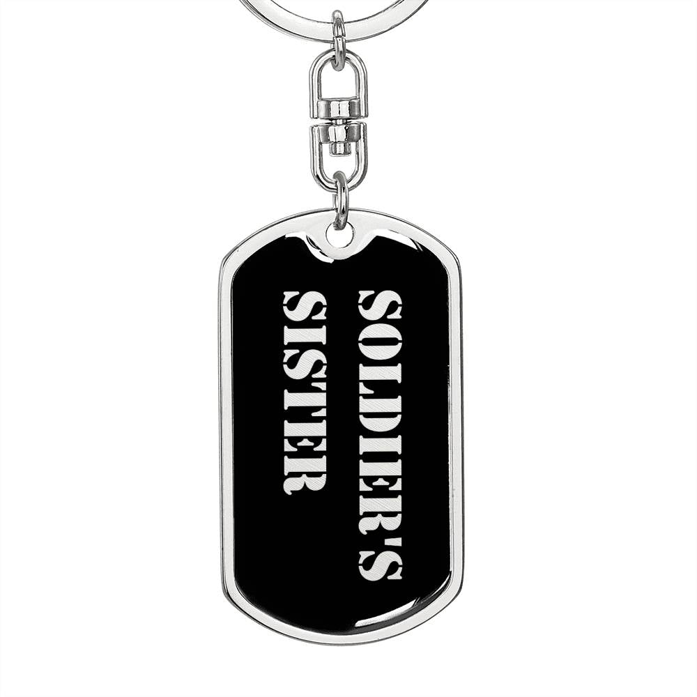 Soldier's Sister v2 - Luxury Dog Tag Keychain