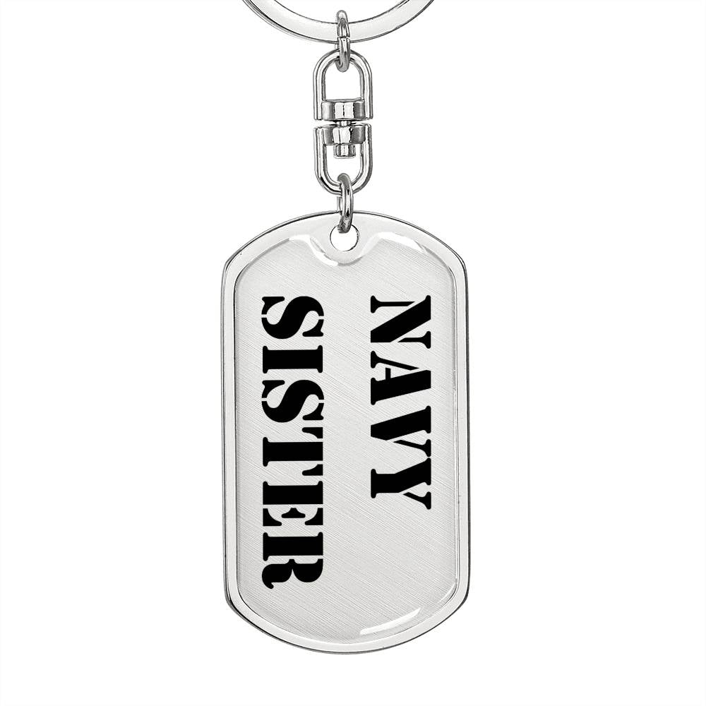 Navy Sister - Luxury Dog Tag Keychain