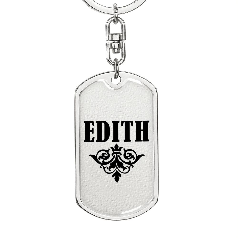 Edith v01a - Luxury Dog Tag Keychain