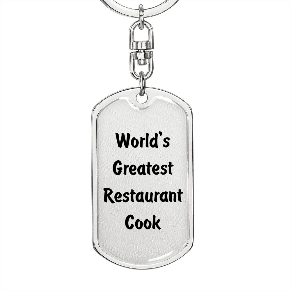World's Greatest Restaurant Cook - Luxury Dog Tag Keychain