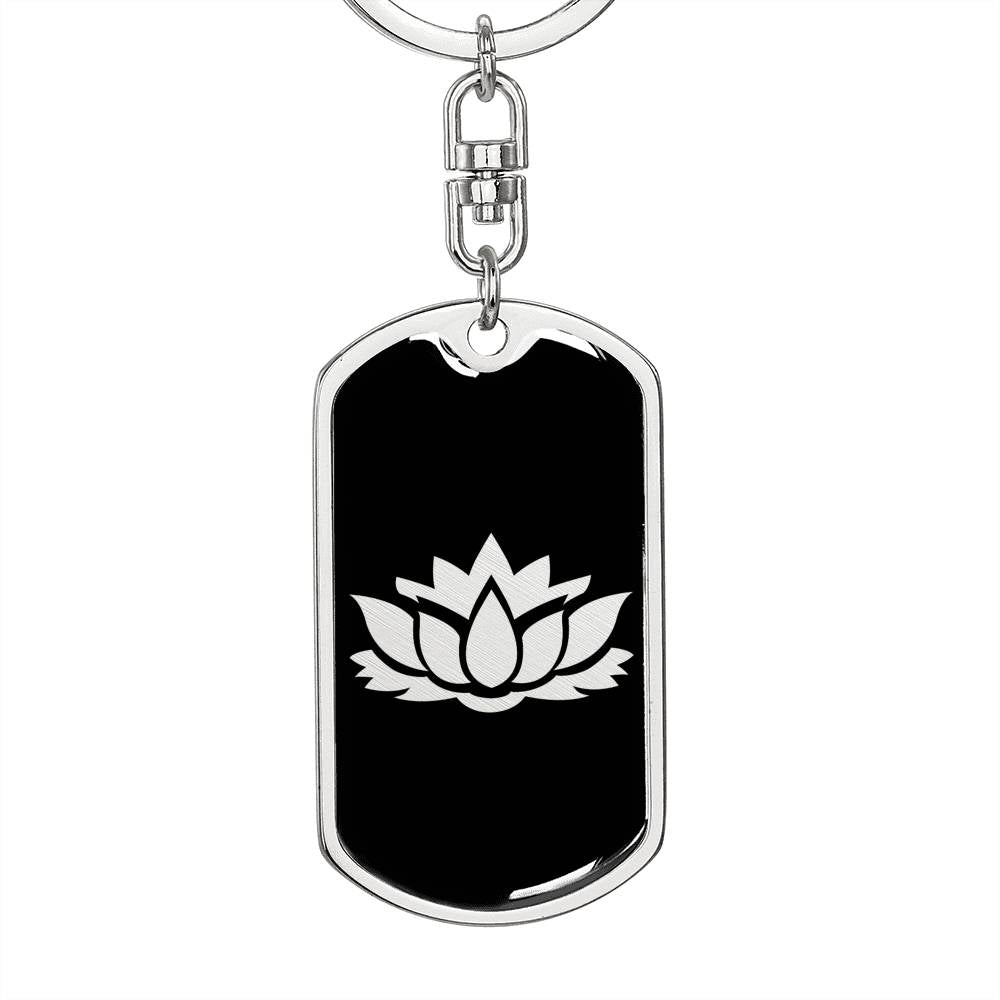 Lotus Flower v2 - Luxury Dog Tag Keychain