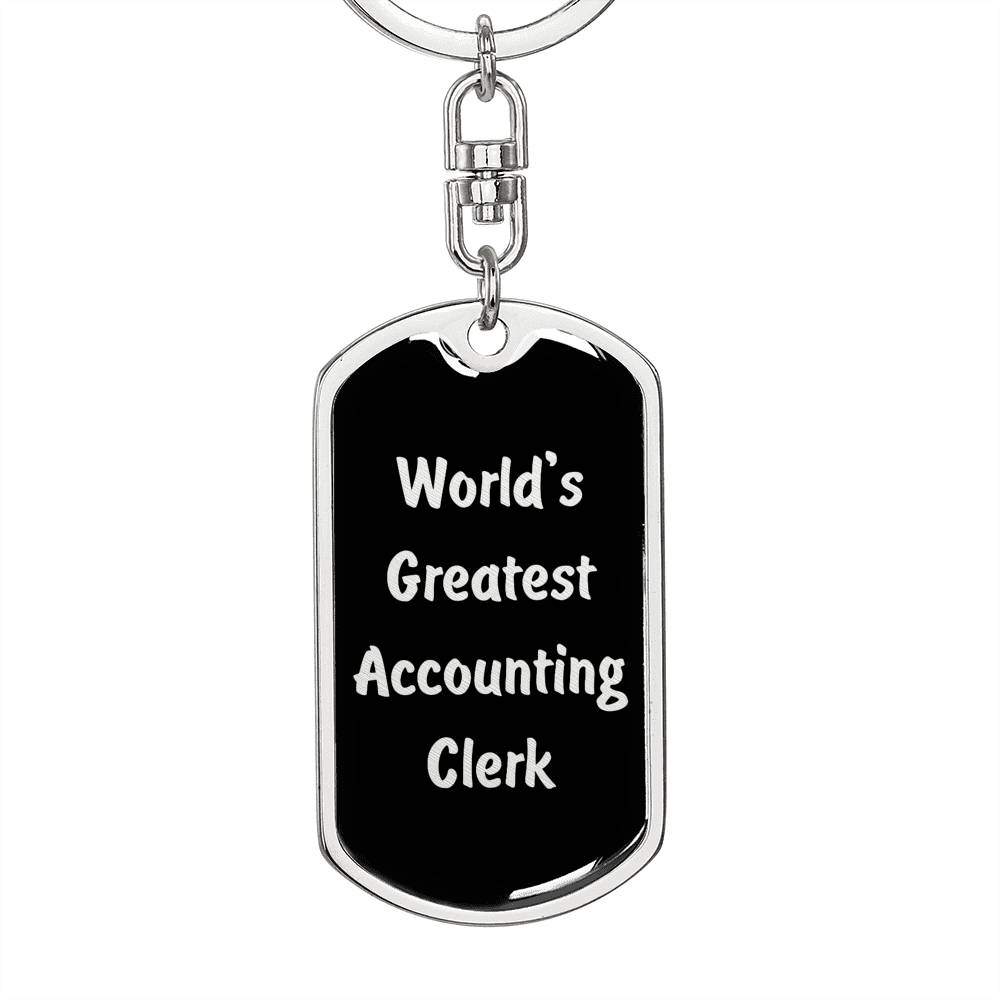 World's Greatest Accounting Clerk v2 - Luxury Dog Tag Keychain