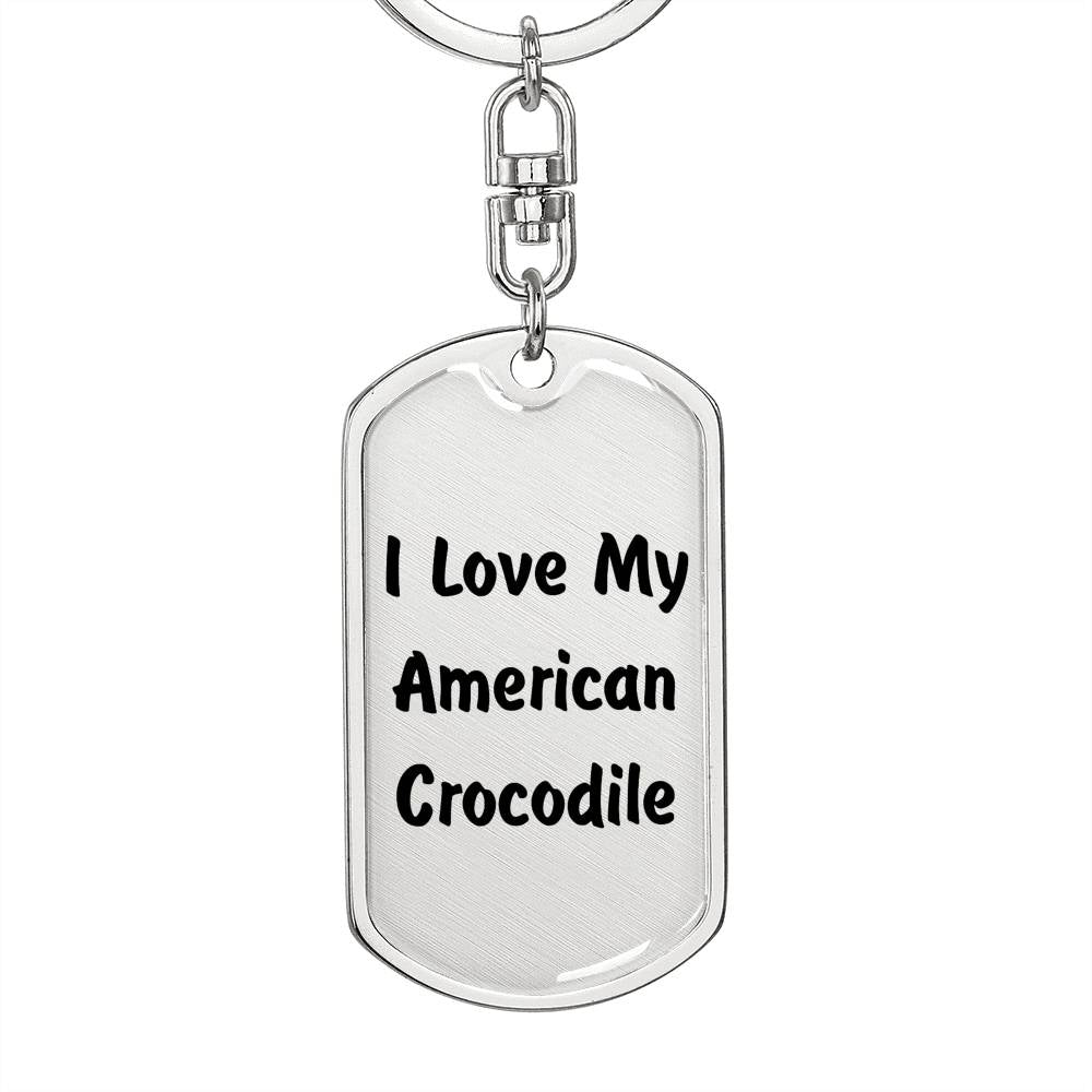 Love My American Crocodile - Luxury Dog Tag Keychain