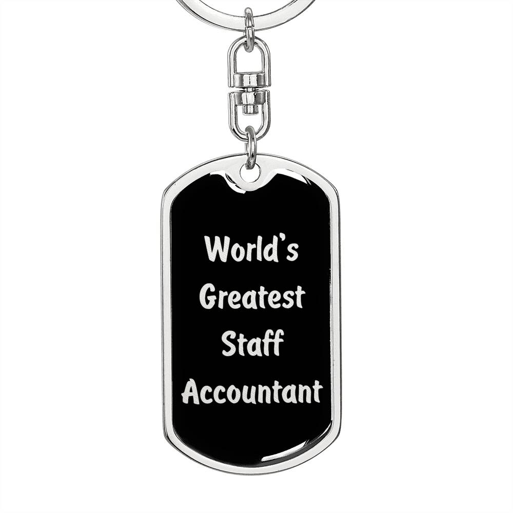 World's Greatest Staff Accountant v2 - Luxury Dog Tag Keychain