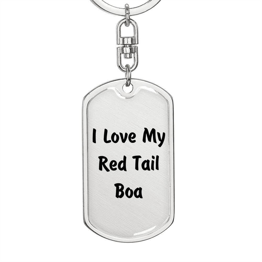 Love My Red Tail Boa - Luxury Dog Tag Keychain
