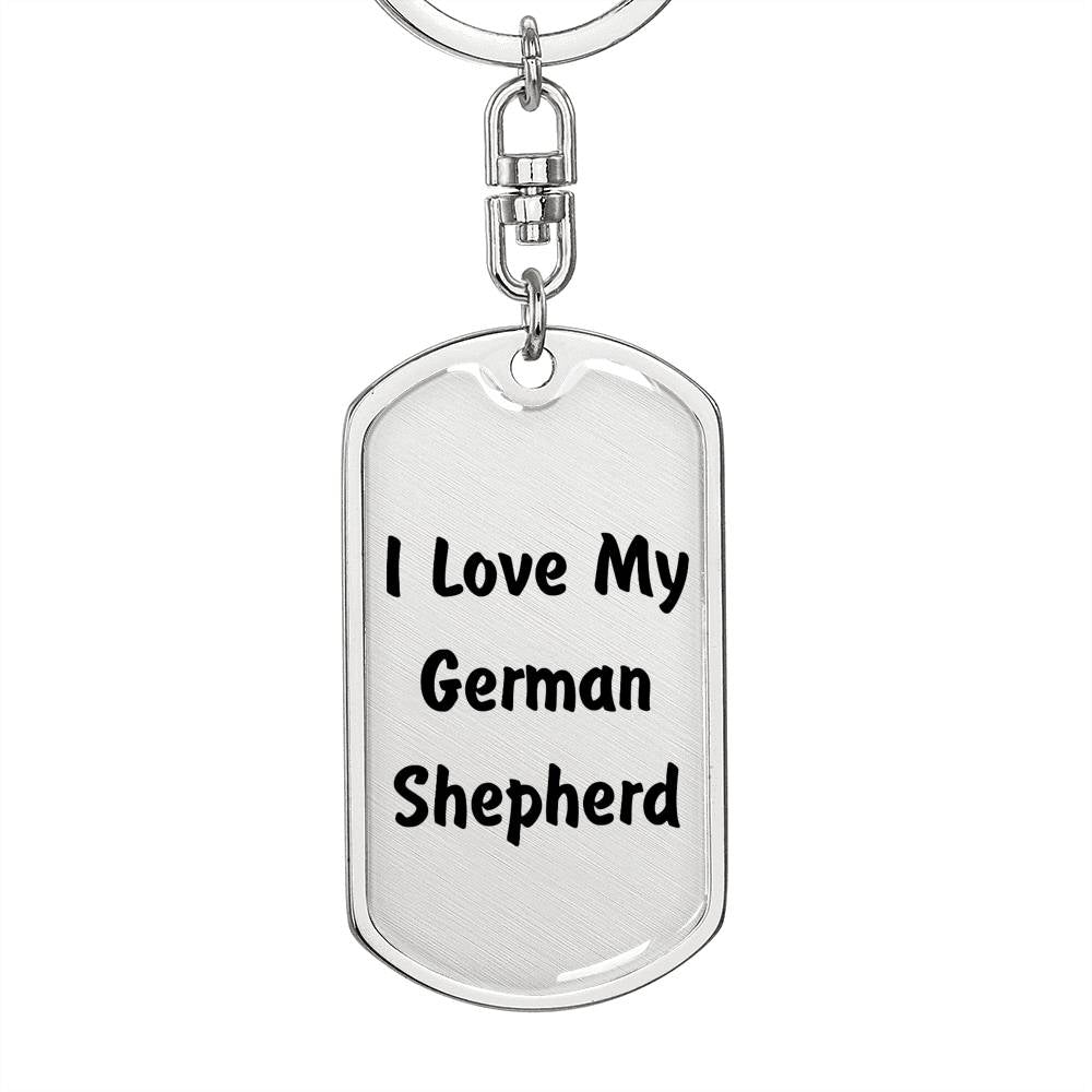 Love My German Shepherd v4 - Luxury Dog Tag Keychain