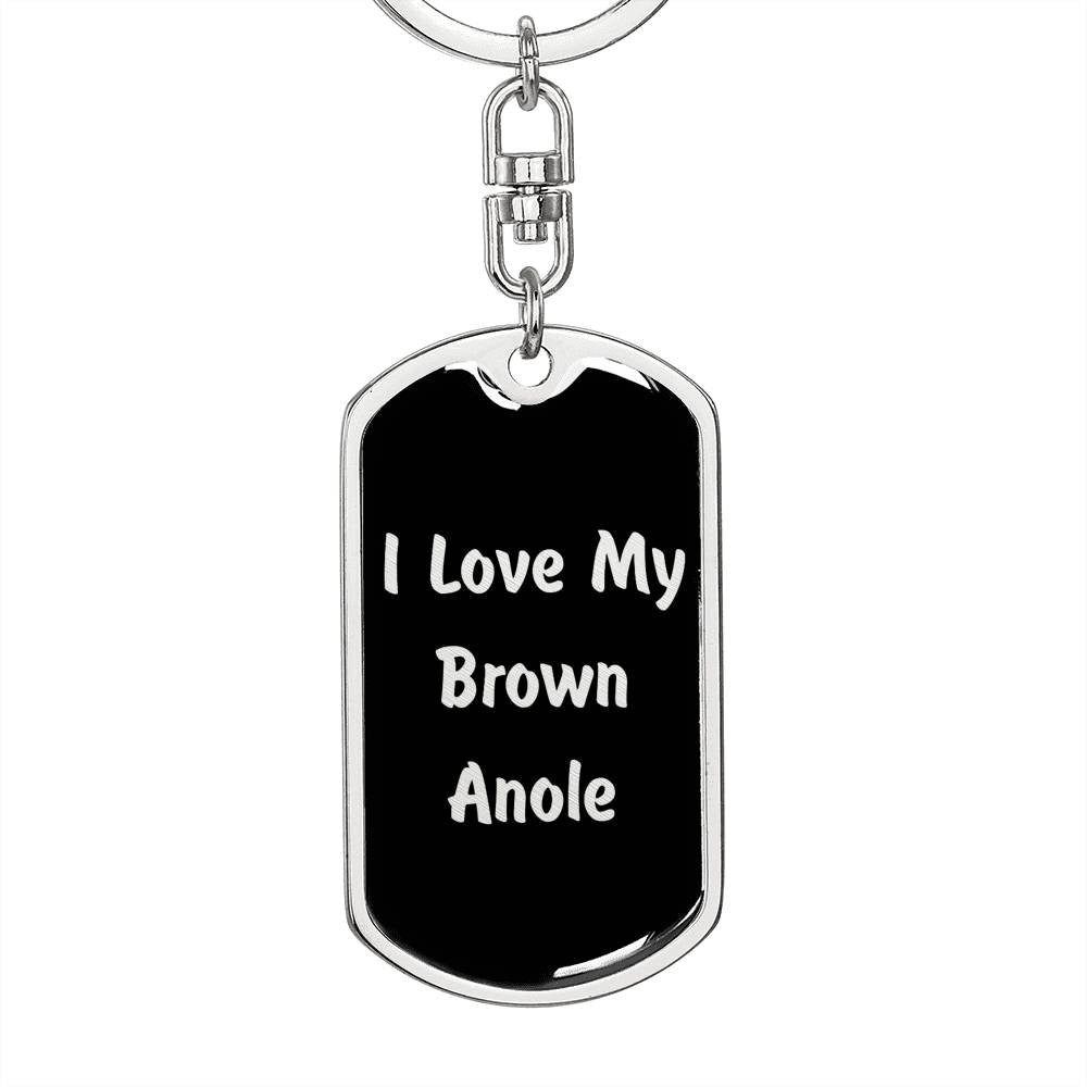 Love My Brown Anole v2 - Luxury Dog Tag Keychain