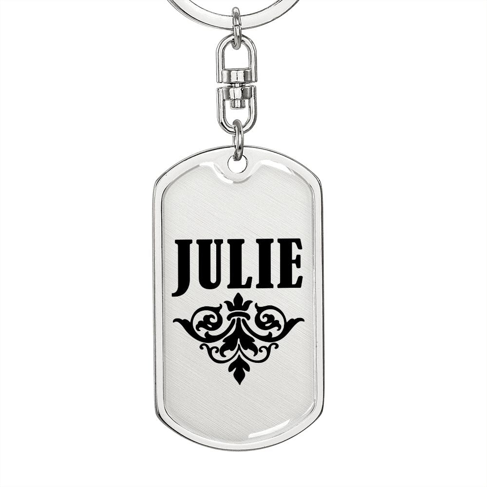 Julie v01a - Luxury Dog Tag Keychain