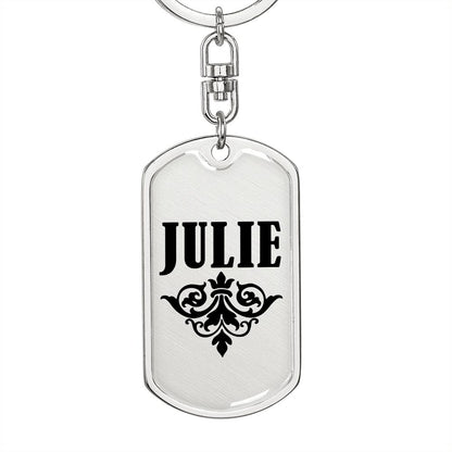 Julie v01a - Luxury Dog Tag Keychain