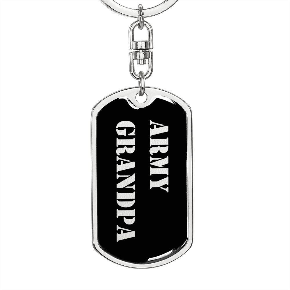 Army Grandpa v2 - Luxury Dog Tag Keychain