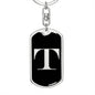 Initial T v2a - Luxury Dog Tag Keychain