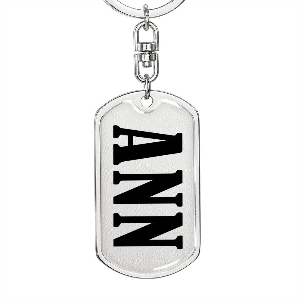 Ann v01 - Luxury Dog Tag Keychain
