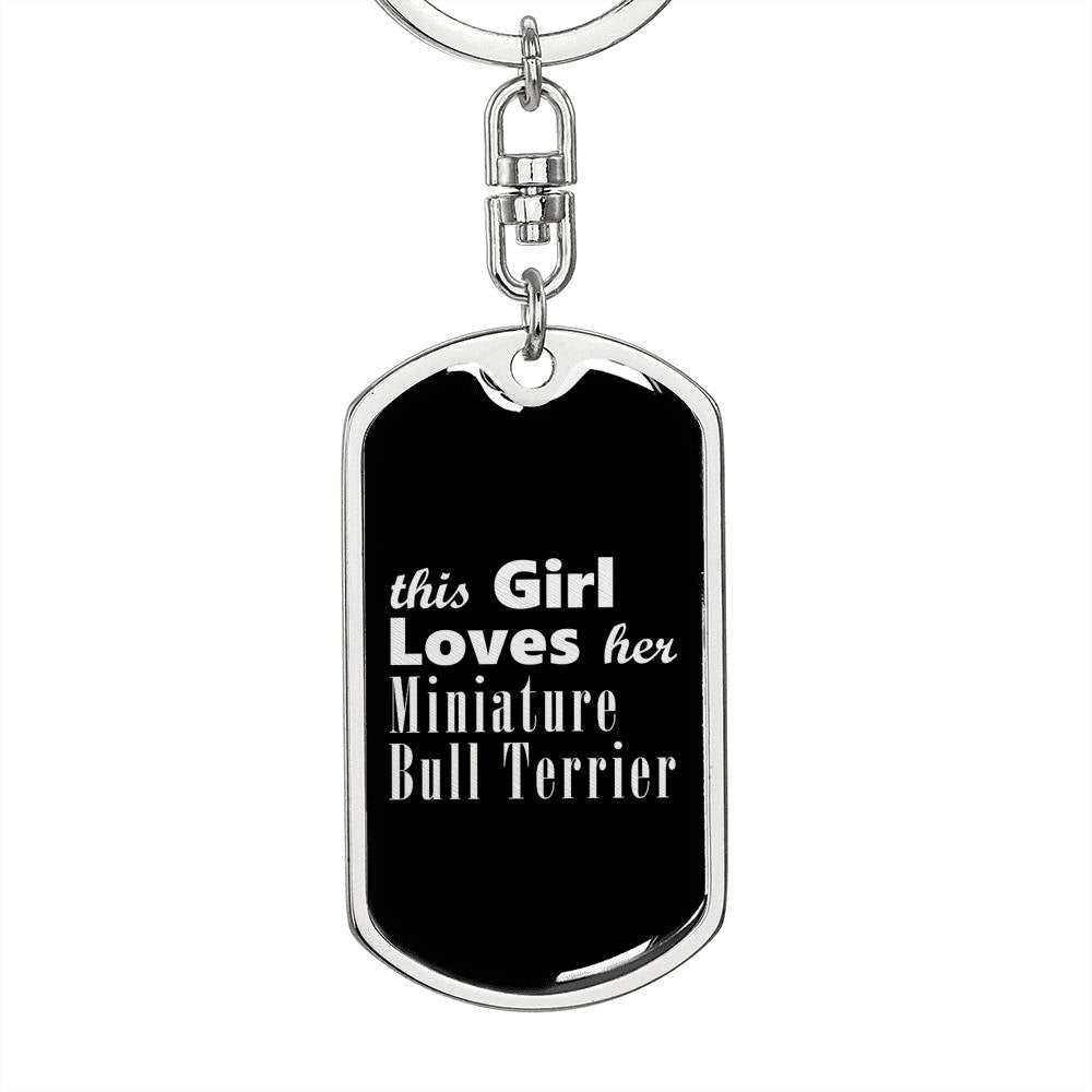 Miniature Bull Terrier v2 - Luxury Dog Tag Keychain