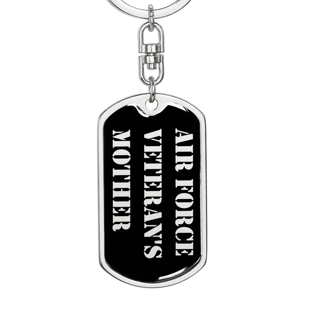 Air Force Veteran's Mother v2 - Luxury Dog Tag Keychain