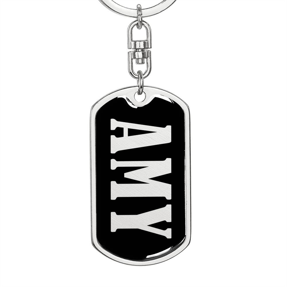 Amy v02 - Luxury Dog Tag Keychain