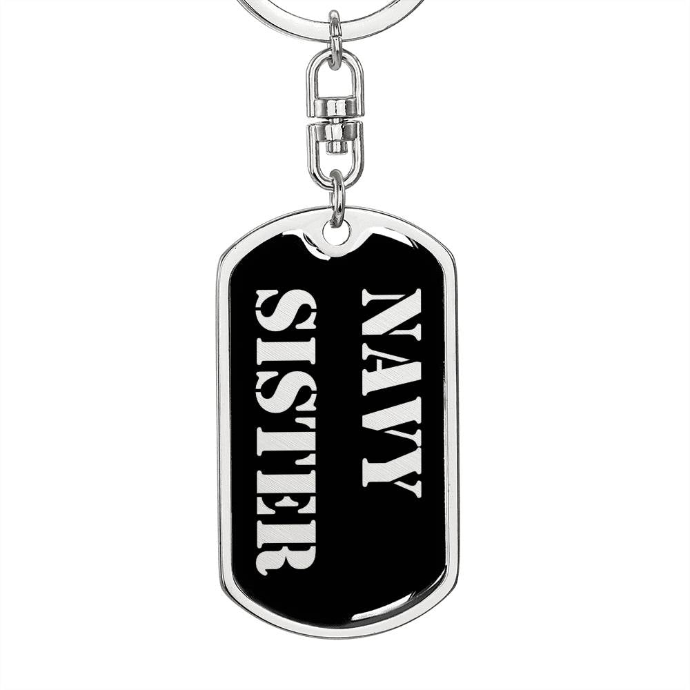 Navy Sister v2 - Luxury Dog Tag Keychain