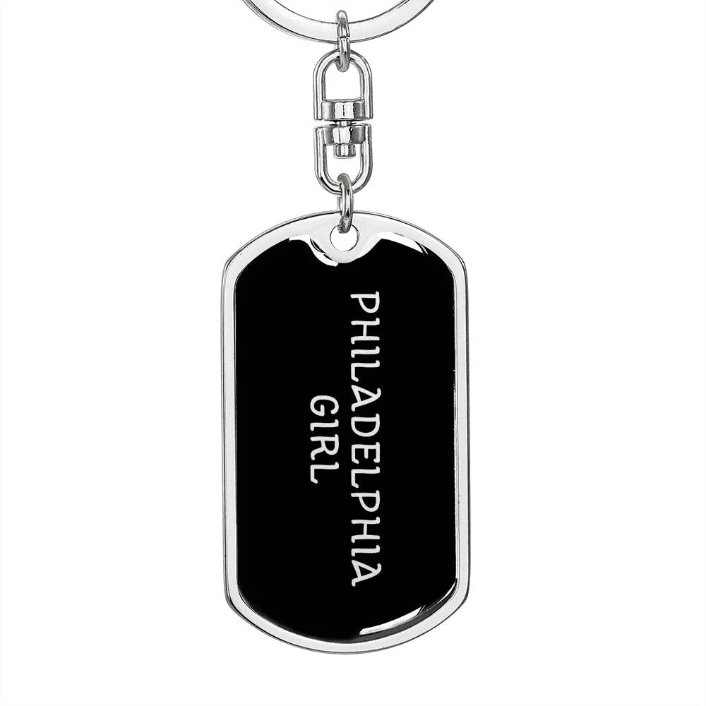 Philadelphia Girl v5 - Luxury Dog Tag Keychain