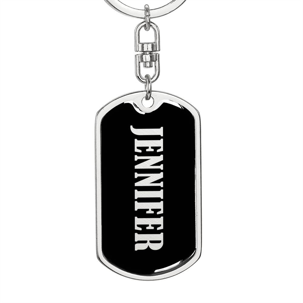 Jennifer v02 - Luxury Dog Tag Keychain