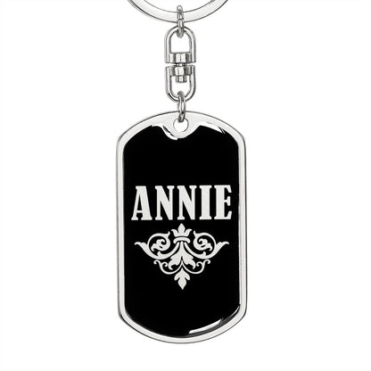 Annie v02a - Luxury Dog Tag Keychain