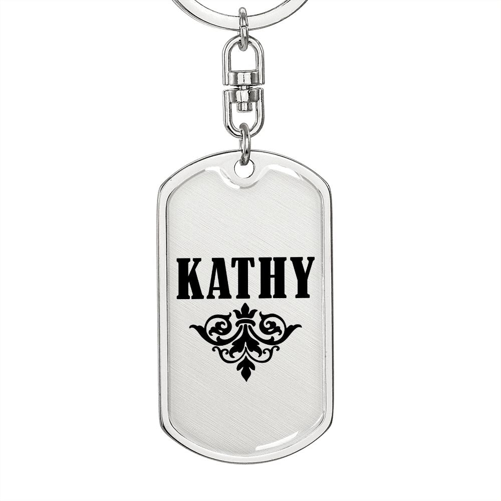 Kathy v01a - Luxury Dog Tag Keychain