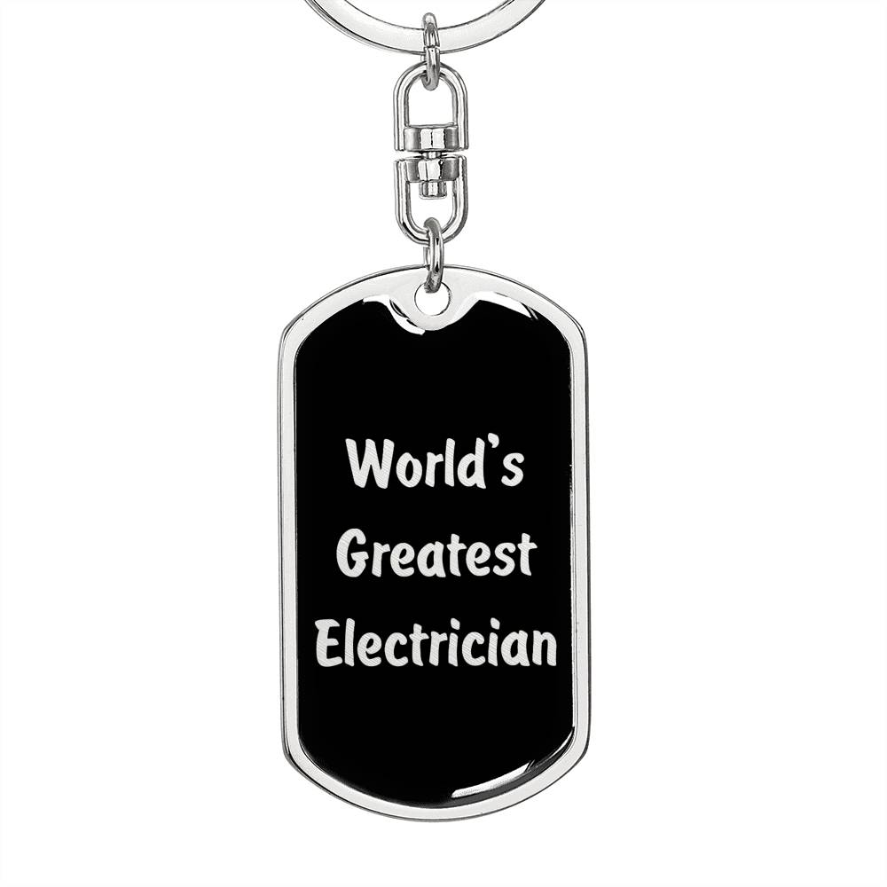 World's Greatest Electrician v2 - Luxury Dog Tag Keychain