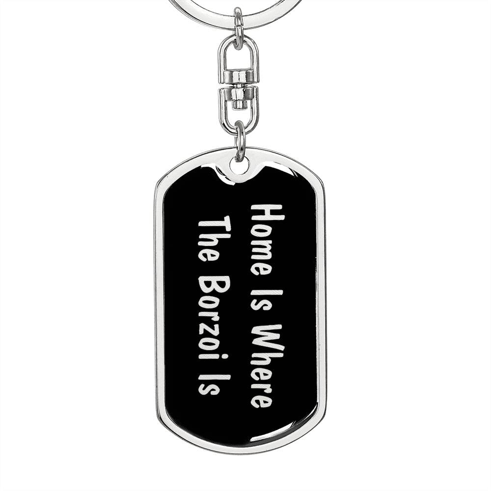 Borzoi's Home v2 - Luxury Dog Tag Keychain