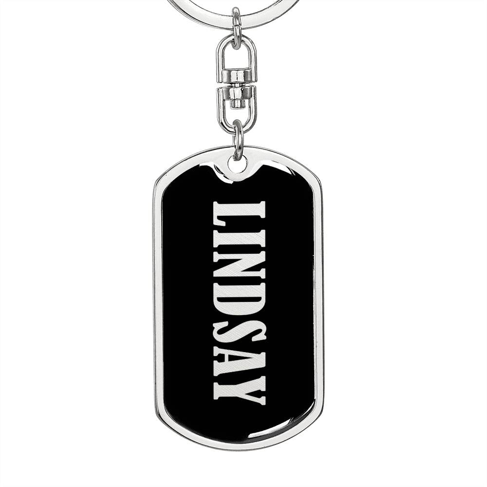 Lindsay v02 - Luxury Dog Tag Keychain