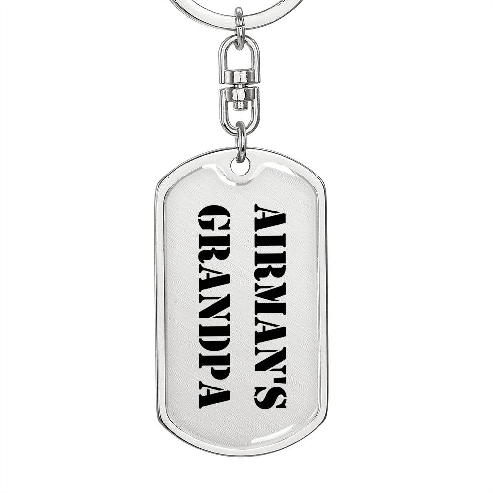 Airman's Grandpa - Luxury Dog Tag Keychain