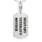 Military Veteran's Mother - Luxury Dog Tag Keychain