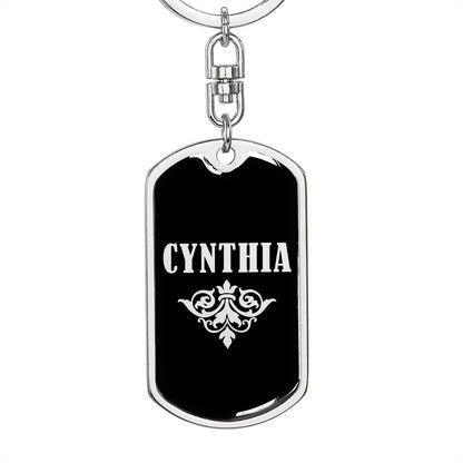 Cynthia v02a - Luxury Dog Tag Keychain