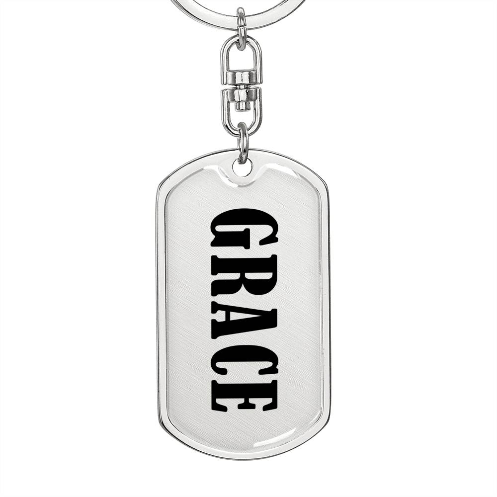 Grace v01 - Luxury Dog Tag Keychain