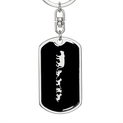 Mama Lioness With 4 Cubs v2 - Luxury Dog Tag Keychain