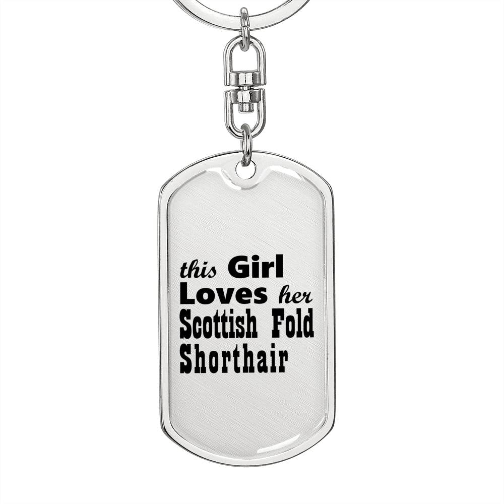 Scottish Fold Shorthair - Luxury Dog Tag Keychain