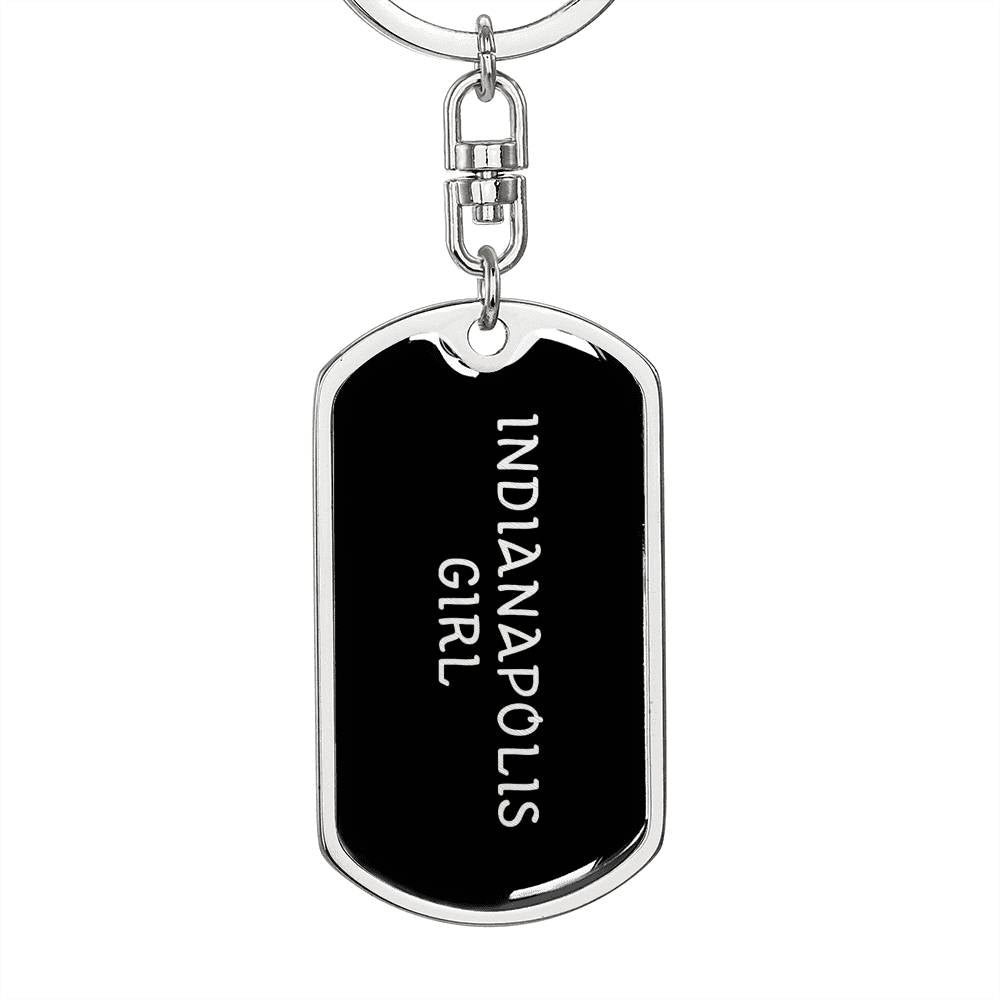 Indianapolis Girl v5 - Luxury Dog Tag Keychain