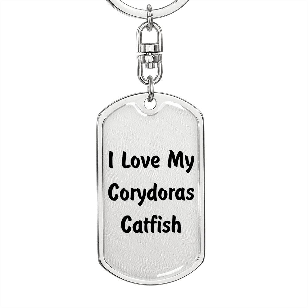 Love My Corydoras Catfish - Luxury Dog Tag Keychain
