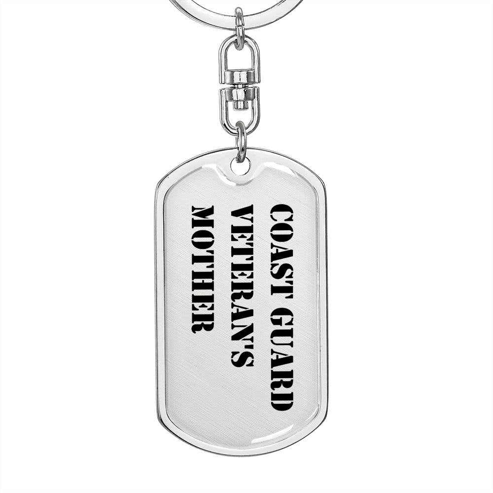 Coast Guard Veteran's Mother - Luxury Dog Tag Keychain